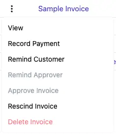 Select Invoice to Record Payment