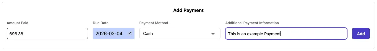 Record a New Payment