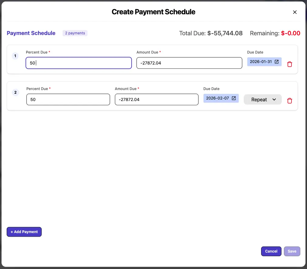 Payment Schedule