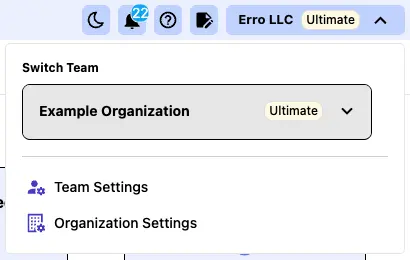 Open Organization Settings