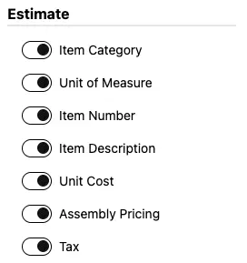 Modify the Estimate Information