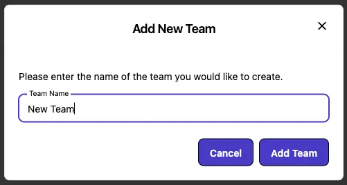 Create a New Team