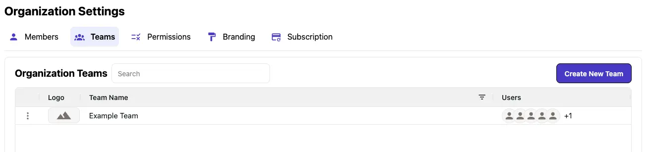 Click the 'Teams' Tab