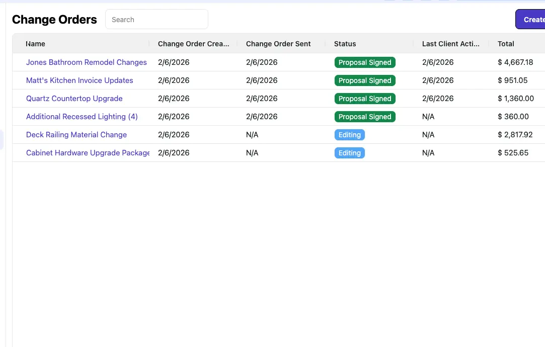 Handling client change requests