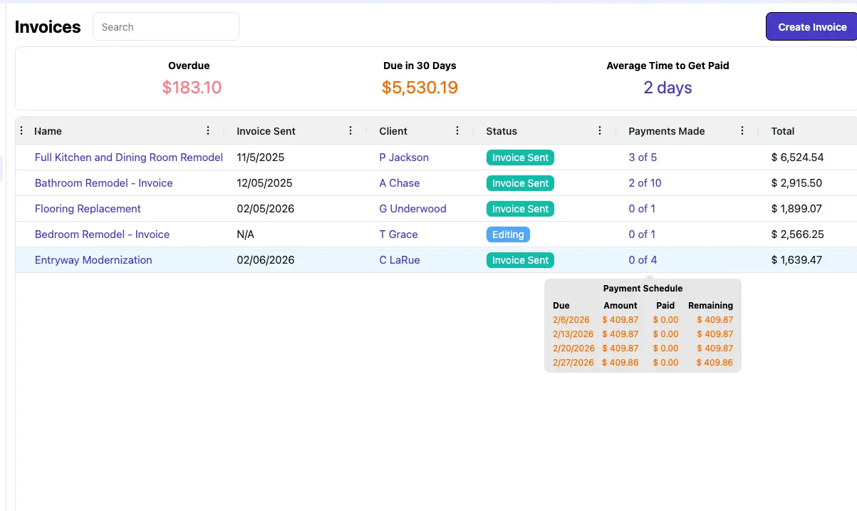 Collecting payments and managing invoices